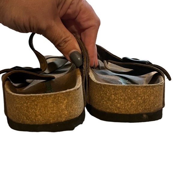 Comfortfube women’s brown leather German slide on comfort sandals size 39 - Picture 5 of 6